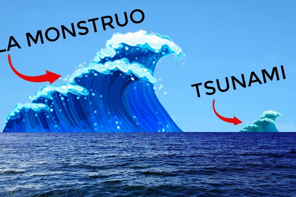 Diferencias ola monstruo tsunami